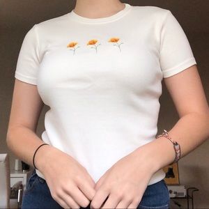 Brandy Melville Poppy Detailed Crop Top